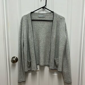Woman’s Gray Hannah‎ Rose Cashmere Cardigan XL